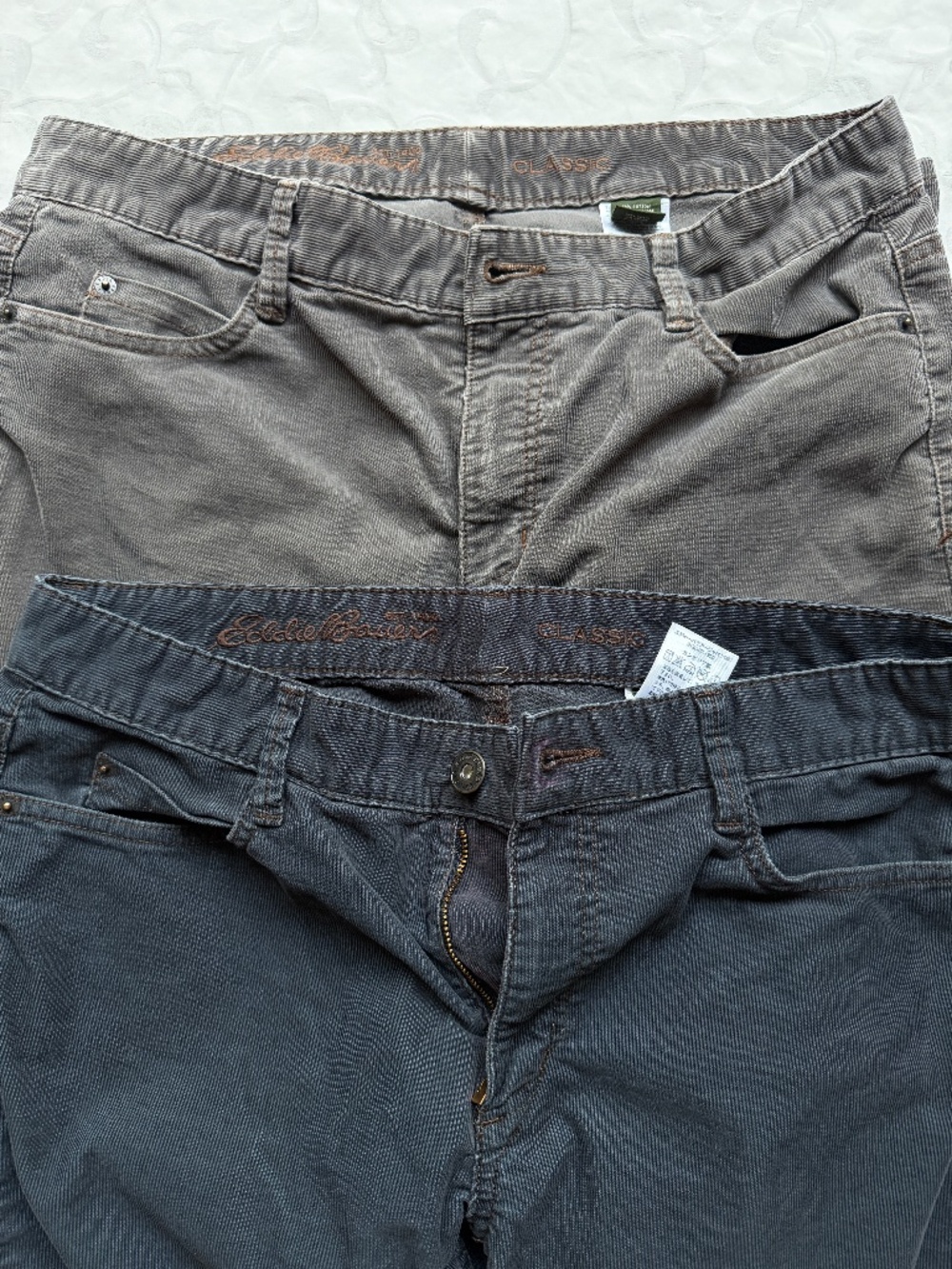 Women’s Eddie Bauer Corduroy Blue & Gray Bundle Sz 12
